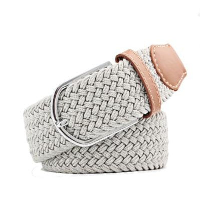 Light Grey Elastic Braided Belt