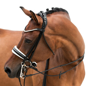 Magnifique Rolled Leather Bridle with White Padding (Double)