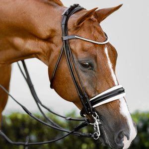 Magnifique Rolled Leather Bridle with White Padding (Double)