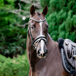 Melodie Noseband - Patent, White Padding