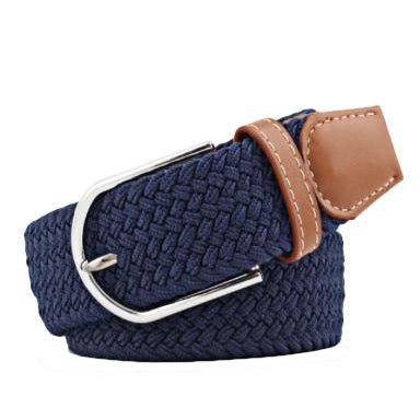 Navy Elastic Braided Belt