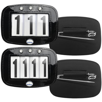 Patent Leather Saddle Cloth Number Holders (Pair)