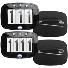 Load image into Gallery viewer, Patent Leather Saddle Cloth Number Holders (Pair)