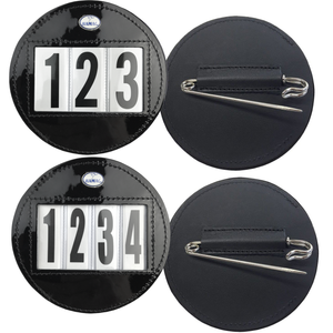 Round Patent Leather Saddle Cloth Number Holders (Pair)