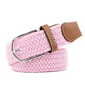 Pink Elastic Braided Belt