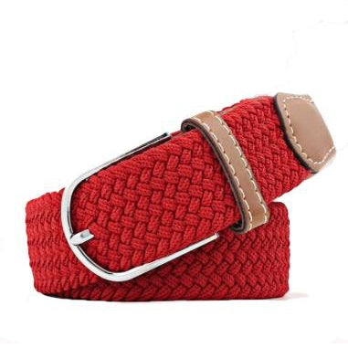 Red Elastic Braided Belt