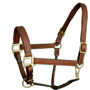 Fancy Stitch Padded Leather Halter