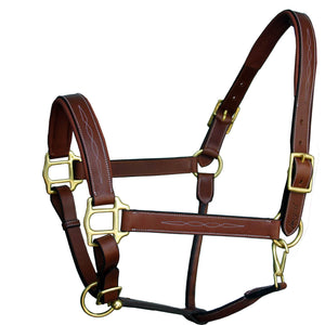 Fancy Stitch Padded Leather Halter