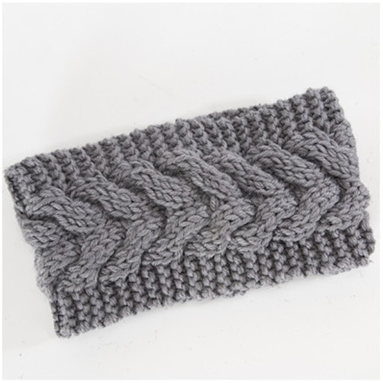 Light Grey Women's knitted headband ear warmer