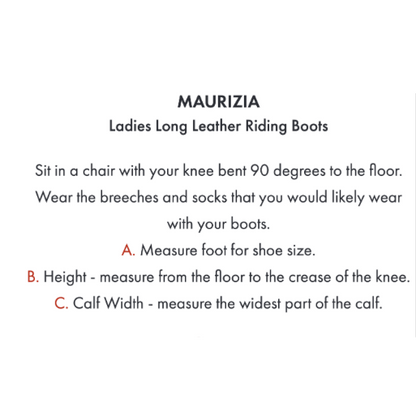 Maurizia Ladies Lace Front Tall Leather Riding Boots
