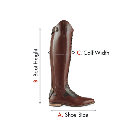 Maurizia Ladies Lace Front Tall Leather Riding Boots