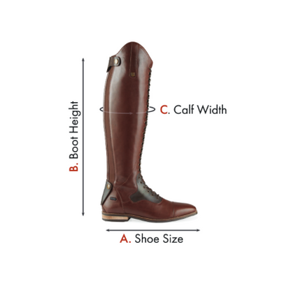 Maurizia Ladies Lace Front Tall Leather Riding Boots