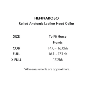 Hennaroso Rolled Anatomic Leather Head Collar