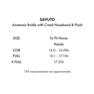 Savuto Anatomic Bridle with Crank Noseband & Flash (No reins)