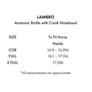 Lambro Anatomic Bridle with Crank Noseband (No reins)