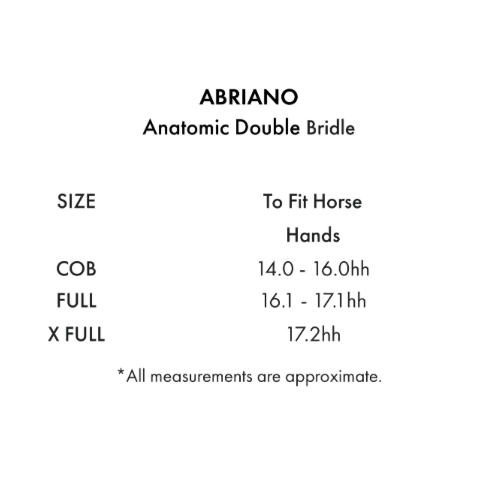 Abriano Anatomic Double Bridle (No reins)