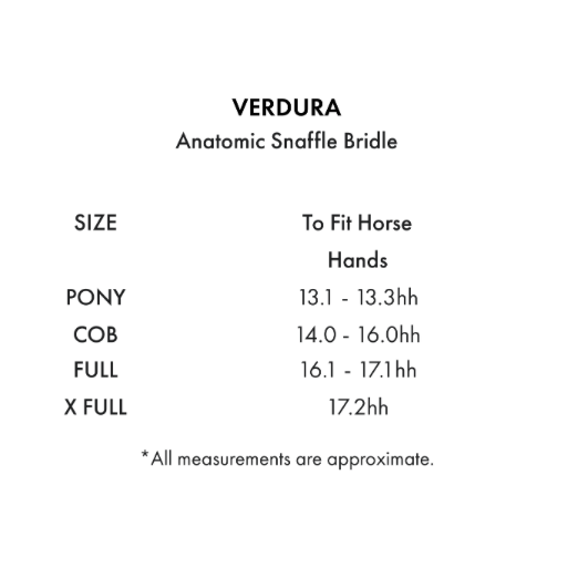 Verdura Anatomic Snaffle Bridle (No reins)