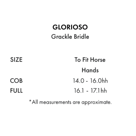 Glorioso Grackle Bridle (No reins)