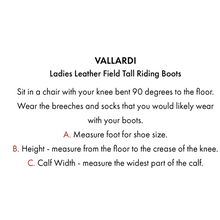 Load image into Gallery viewer, Vallardi Ladies Leather Field Tall Riding Boot