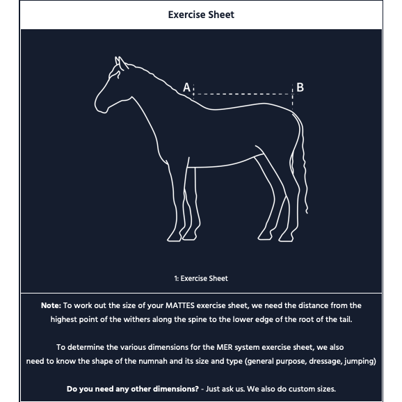 Design your own E.A Mattes Exercise Rug with saddle cut out