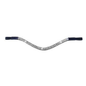 Solitaire Crystal Browband (Black Leather)