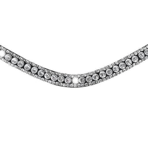 Solitaire Crystal Browband (Black Leather)