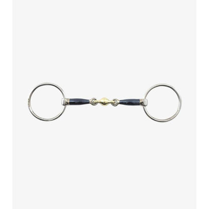 Blue Sweet Iron Loose Ring Snaffle with Brass Alloy Lozenge