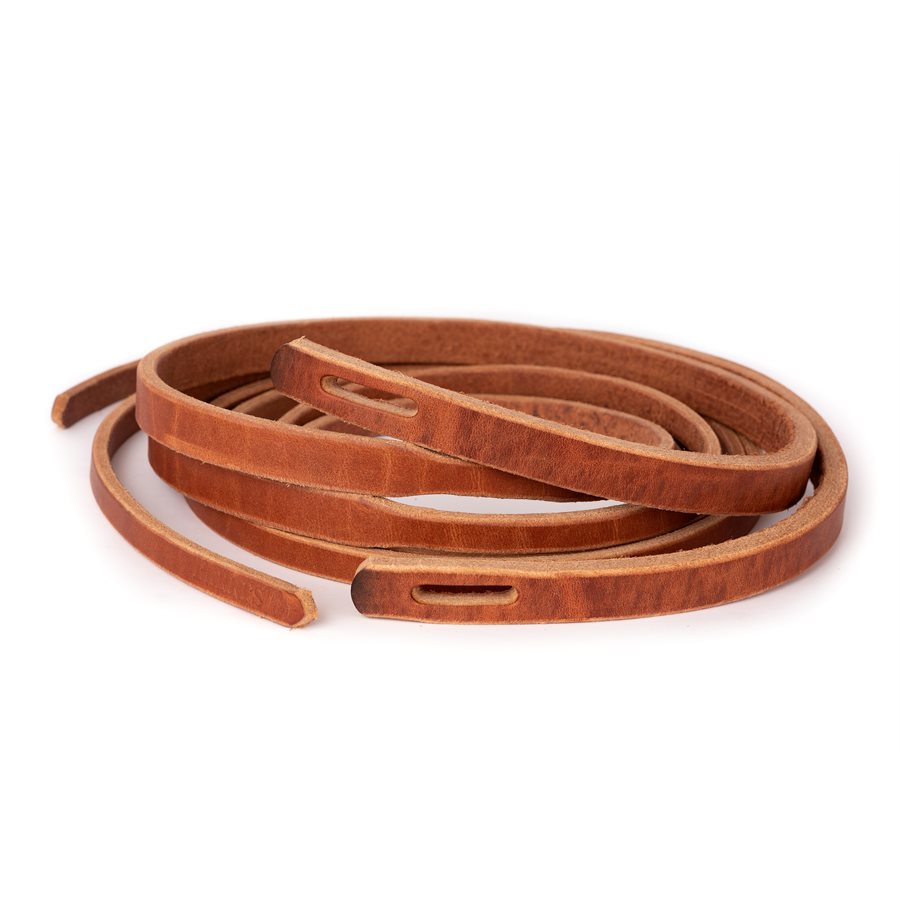 8' Slot Tapered Harness Leather Western Reins