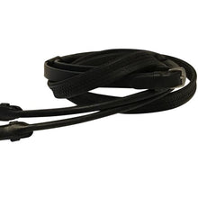 Load image into Gallery viewer, Leather &amp; Rubber Grip Reins (Rolled, Silver)