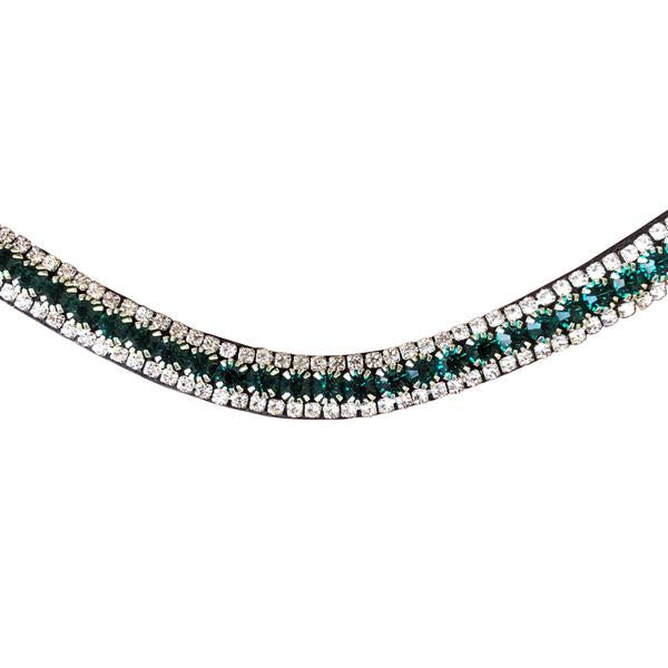 Emerald Crystal Browband (Black leather)
