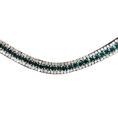 Emerald Crystal Browband (Black leather)