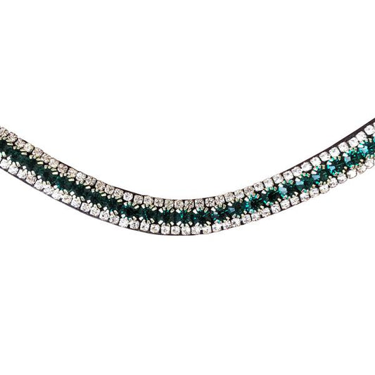 Emerald Crystal Browband (Black leather)