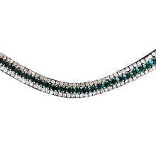 Load image into Gallery viewer, Emerald Crystal Browband (Black leather)