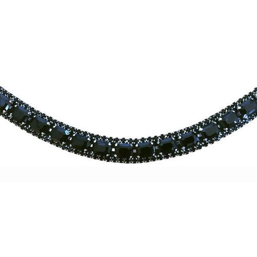 Onyx Crystal Browband (Black Leather)