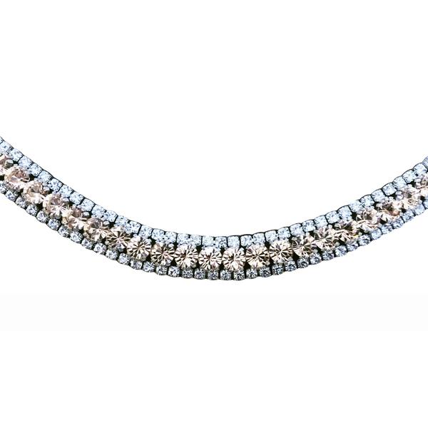 Champagne Crystal Browband (Black Leather)