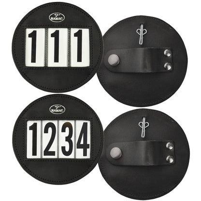 Round Leather Bridle Number Holders (Pair)