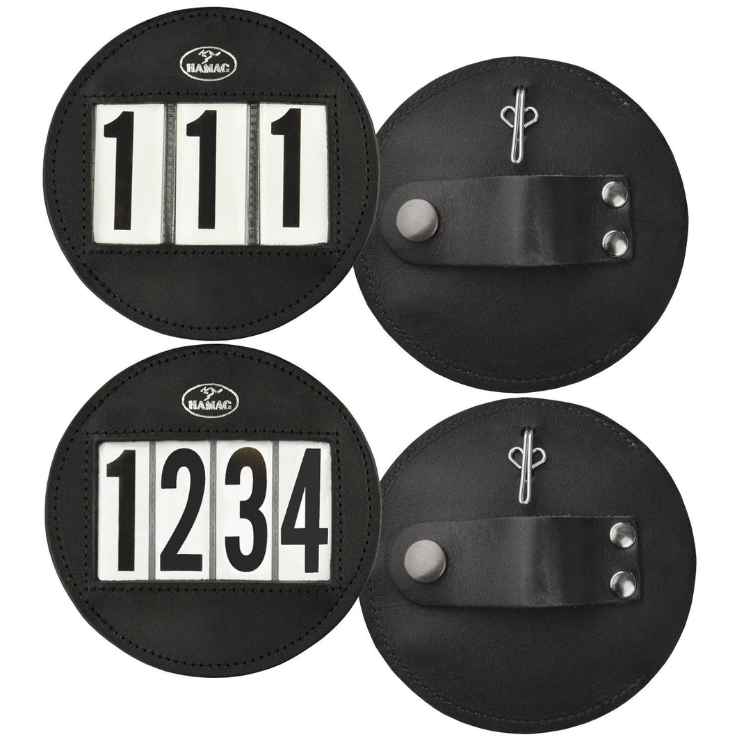 Round Leather Bridle Number Holders (Pair)